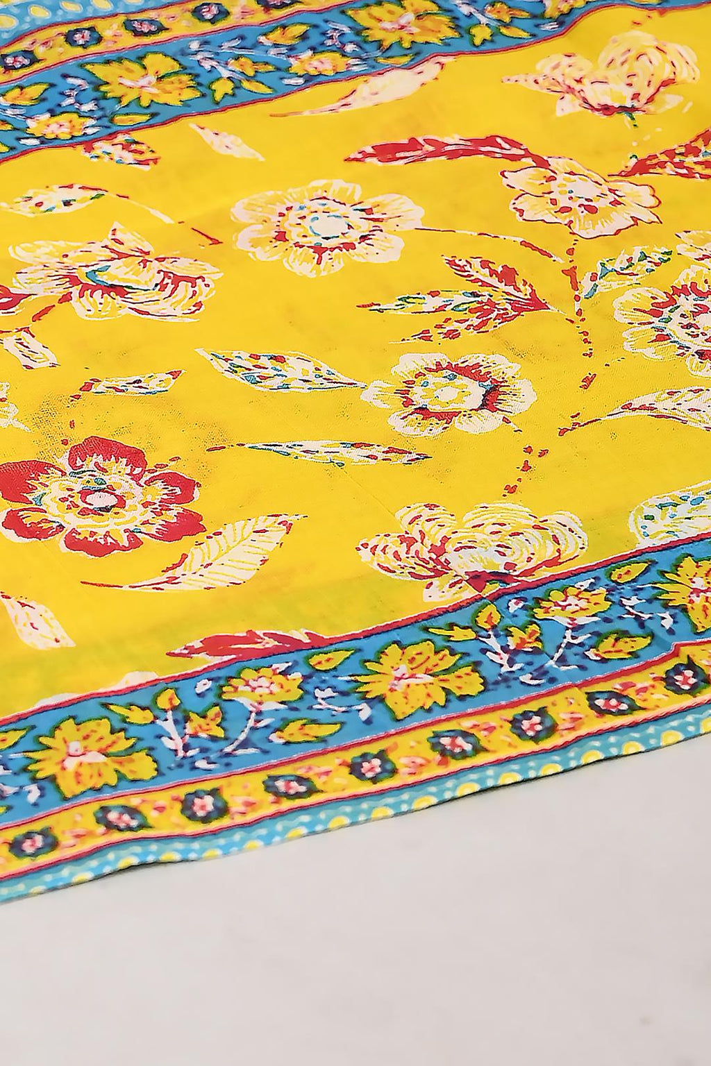 Women’s Yellow Floral Printed Kurta Pant with Dupatta Set