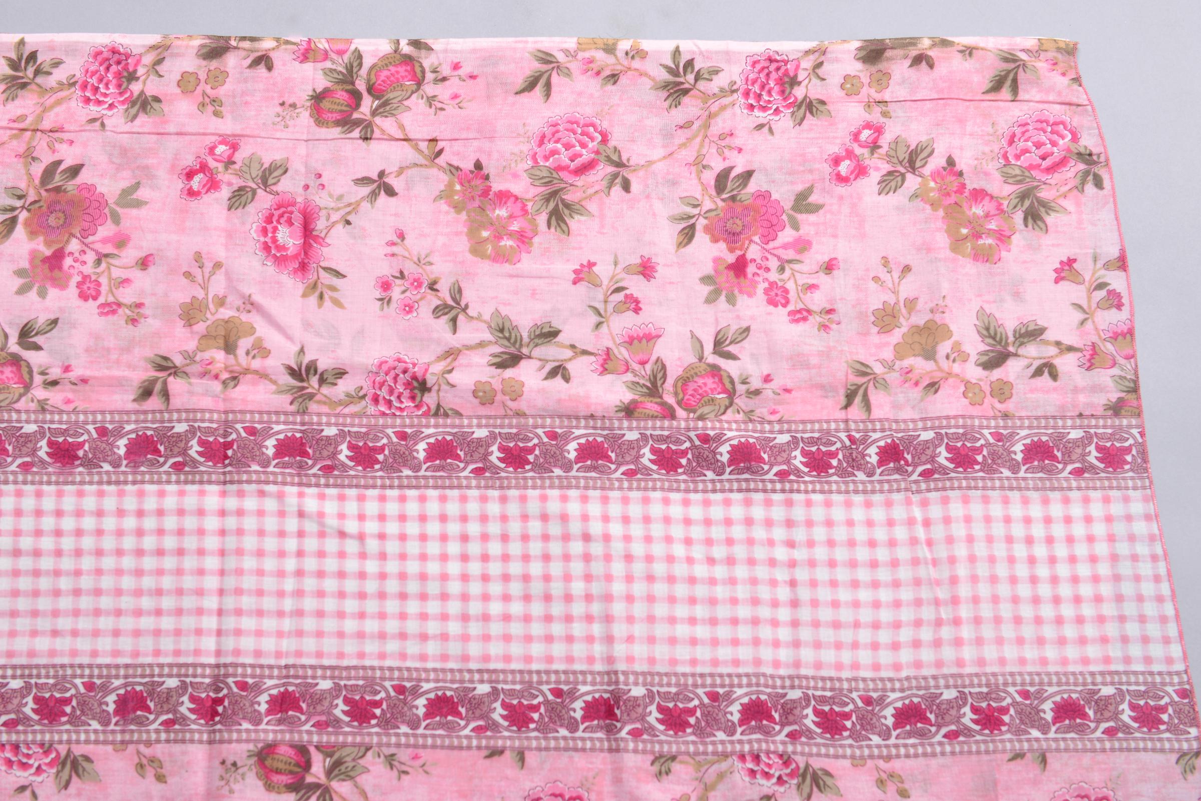 Pink Floral Printed Kurta Set with Afghan Salwar & Matching Dupatta