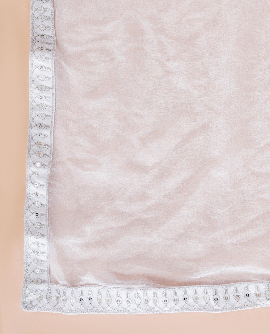 Elegant White & Silver Embroidered Anarkali Set with Floral Print