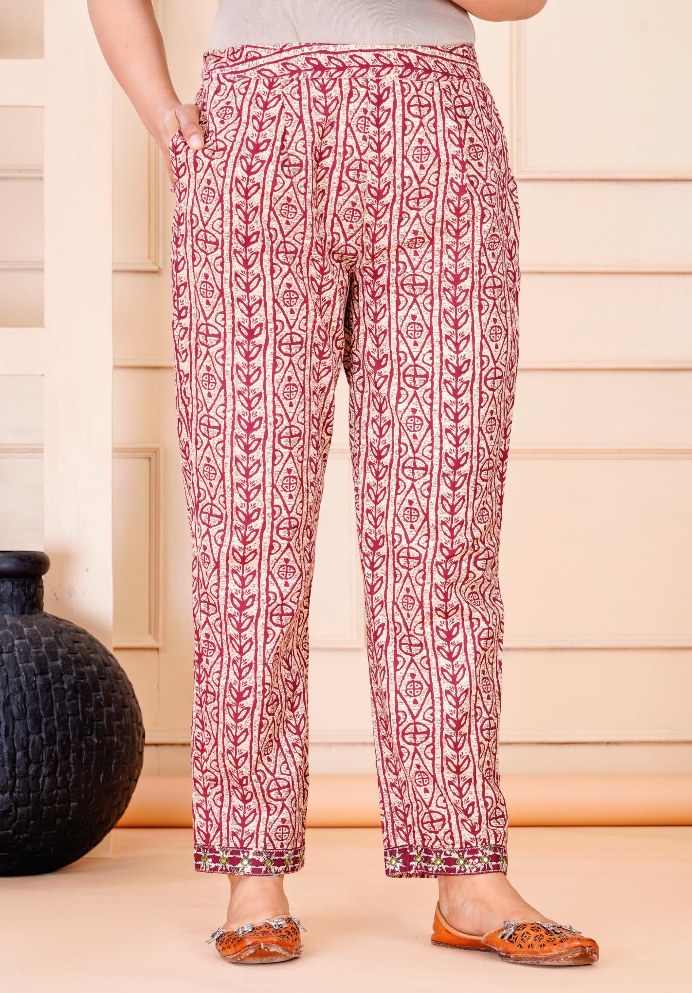 Traditional Maroon Floral Printed Kurta Set with Contrasting Dupatta