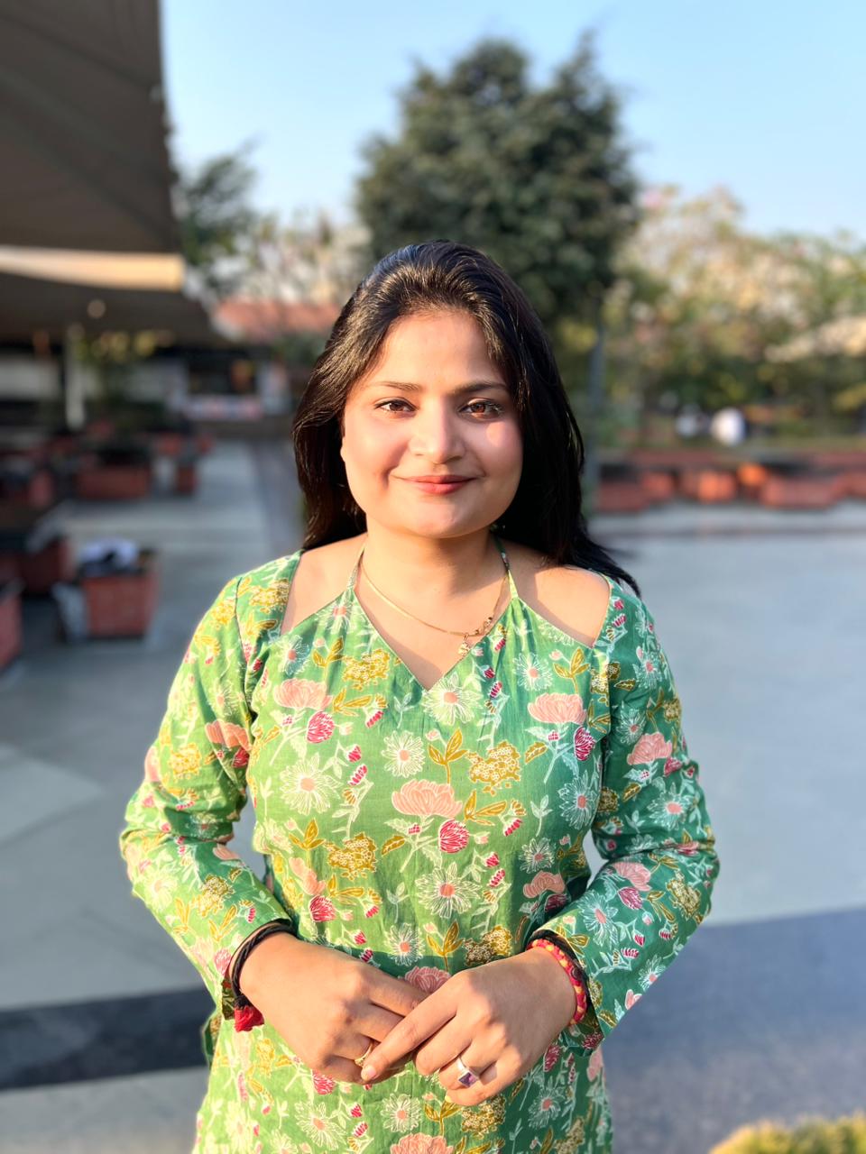 Women's Cotton Green printed Short Kurti and Tunic Top