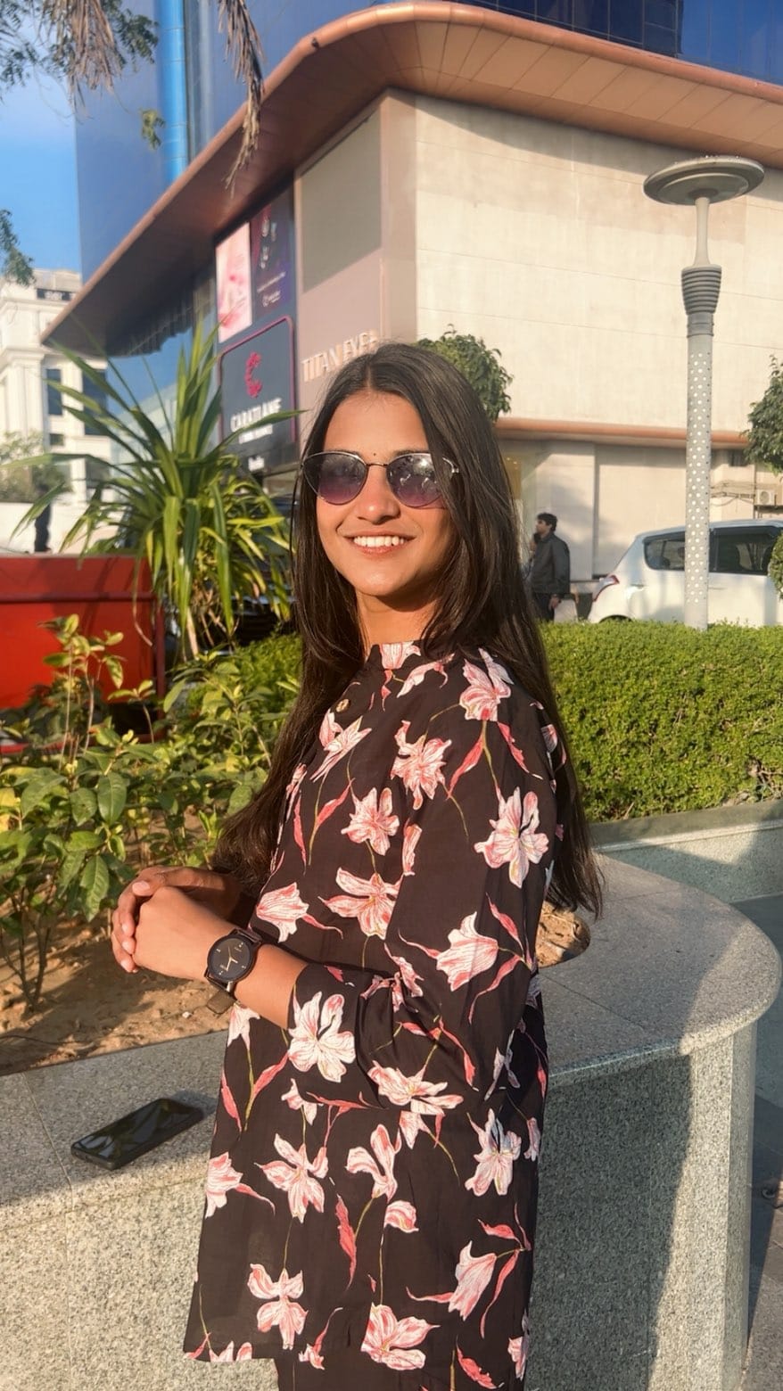 Black Floral Printed Women’s Cotton Kurta & Pant Set